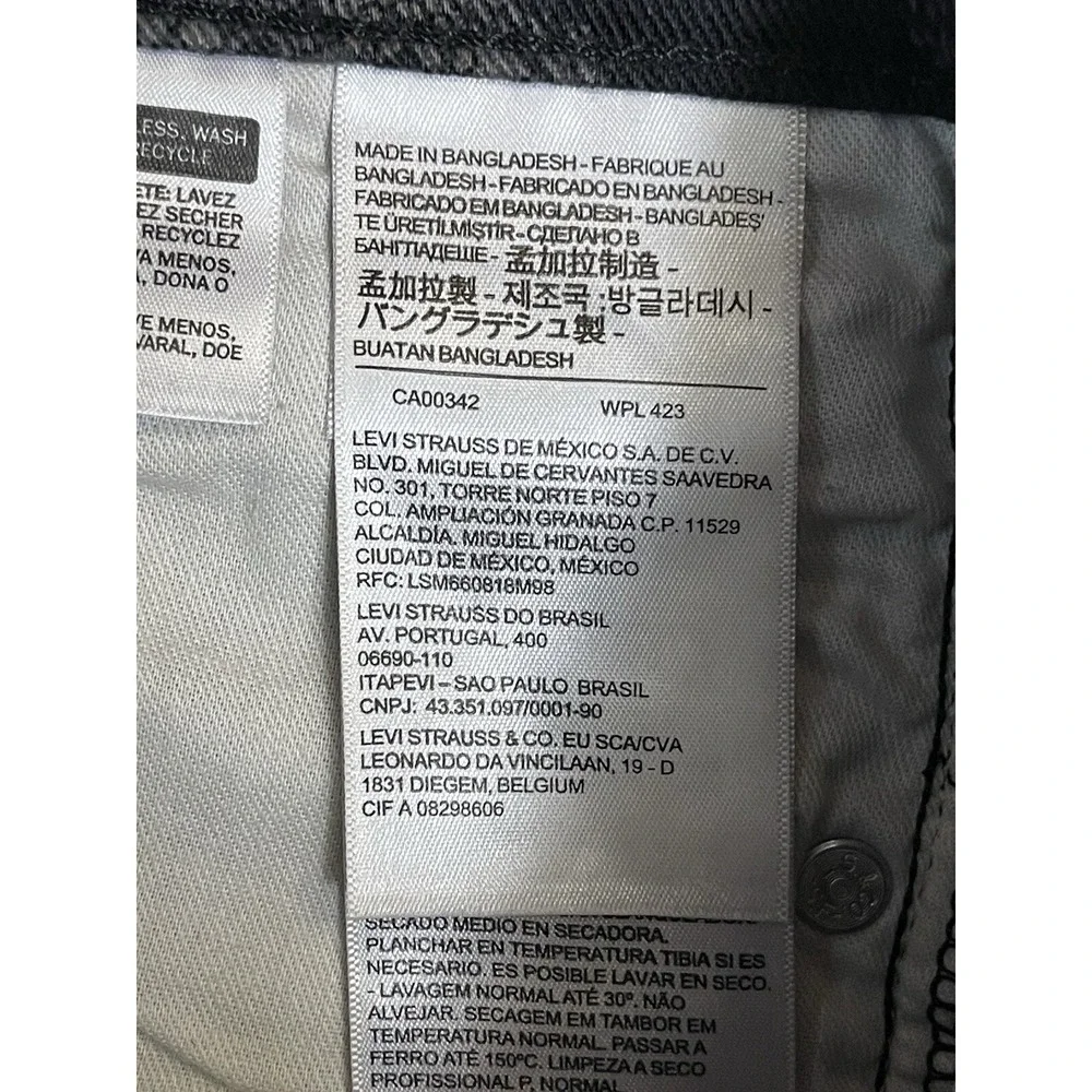Levis Jeans Mens 29x30 Black 512 Paisley‎ Denim Casual Denim Tapered Adult